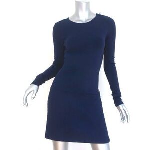 Theory - Mimi Q Elegant Navy Blue Long Sleeve Dress